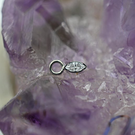 Titanium Marquise Bezel Charm by Anatometal