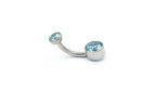 Faceted CZ Bezel-Set Navel Curve (6mm Bottom/4mm Top) by Industrial Strength