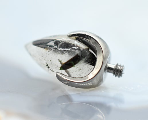 14g 4mm Prong-Set Opal/ Natural Stone Bullet End by People's Jewelry