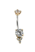 Hybrid Triple Melee Gold Navel Curve by LeRoi Fine Jewelry