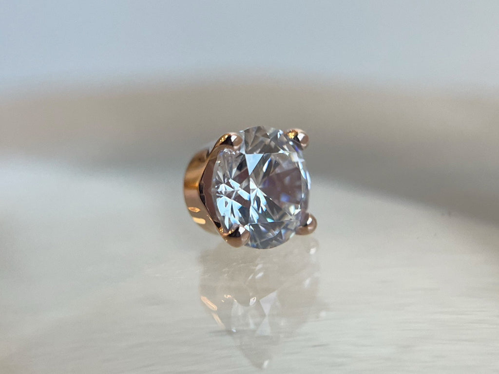 Threaded Round Four Prong Set CZ by BVLA