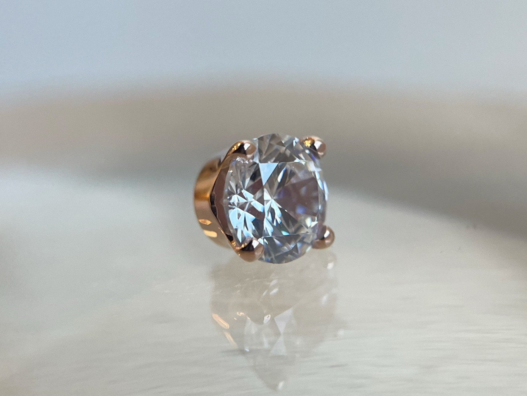 Threaded Round Four Prong Set CZ by BVLA