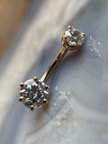 6-Prong Gold Navel Curve by LeRoi Fine Jewelry