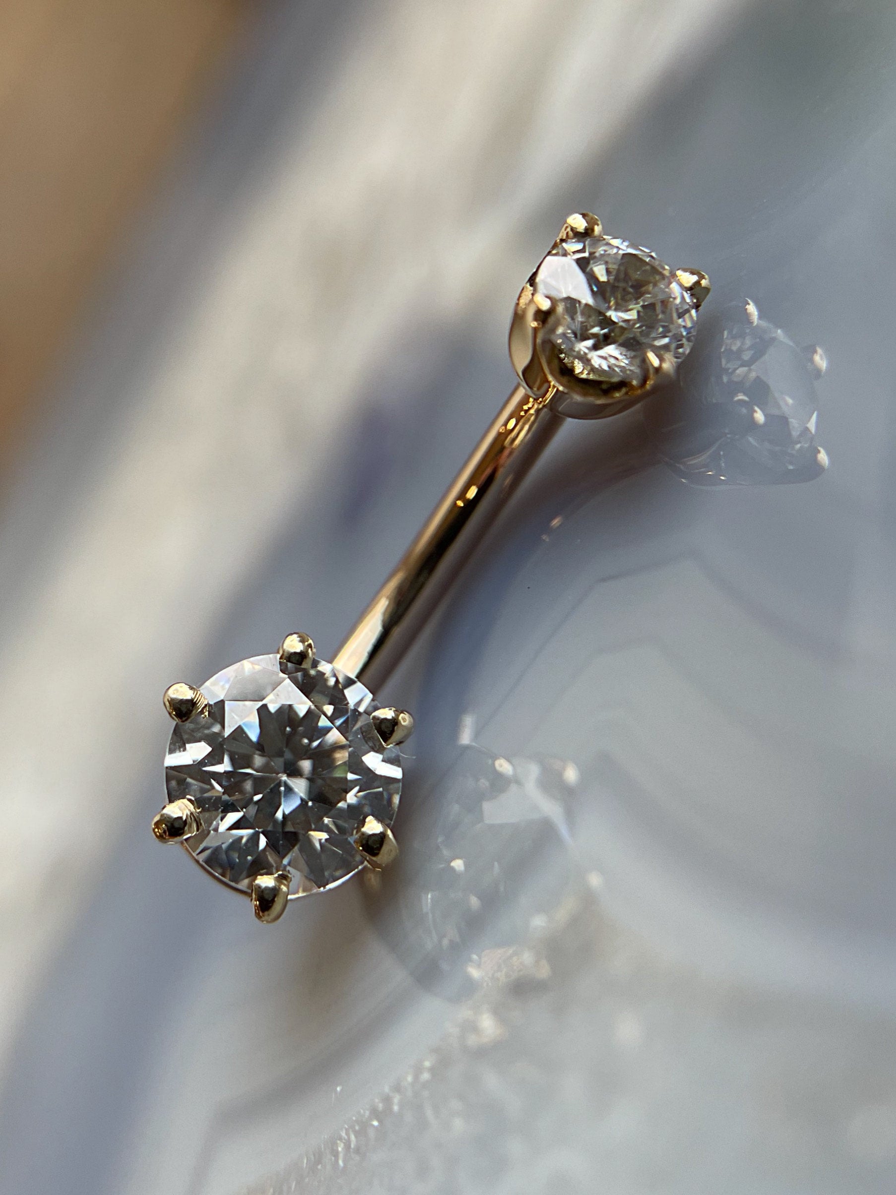 6-Prong Gold Navel Curve by LeRoi Fine Jewelry