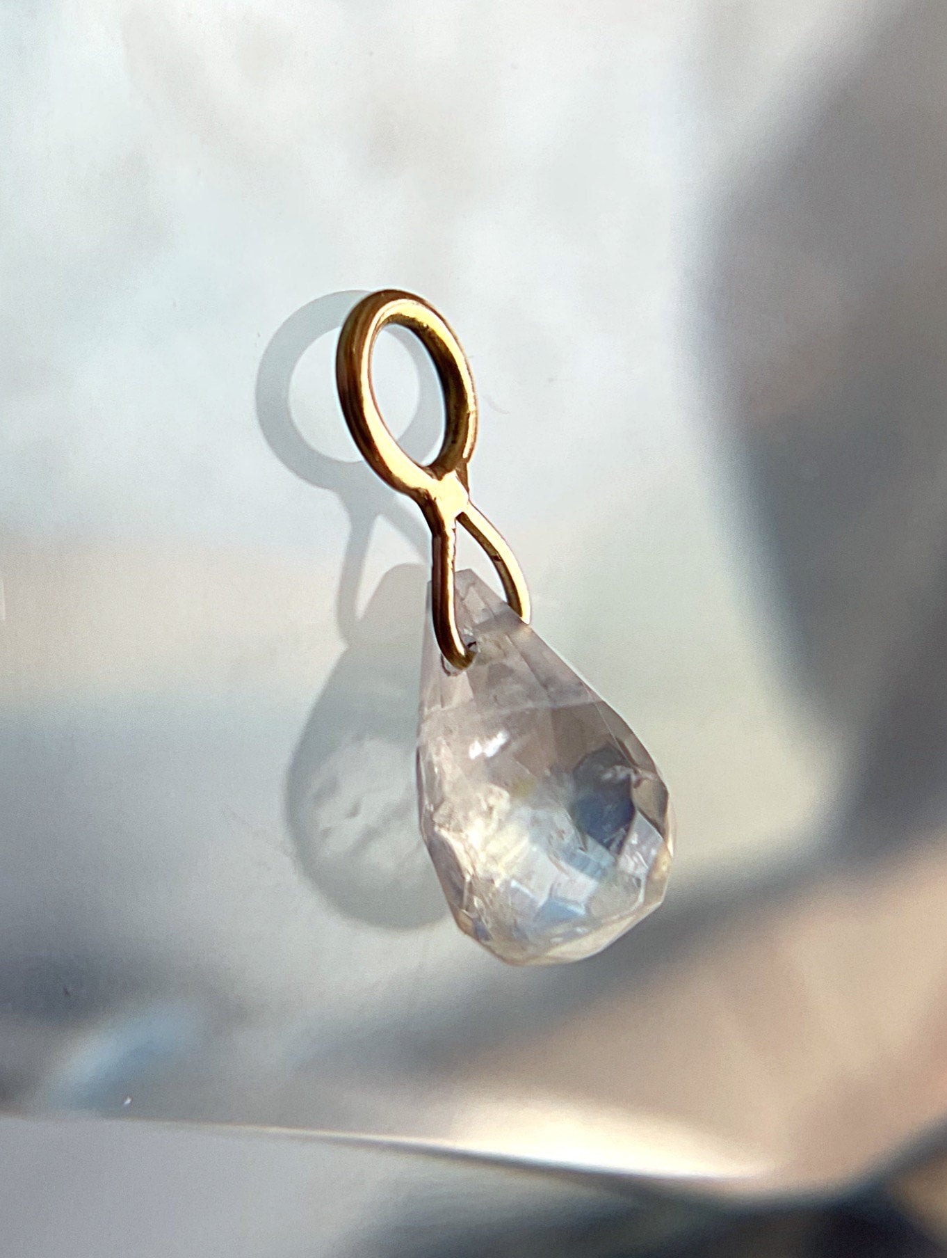 Moonstone Briolette Charm by Diablo Organics