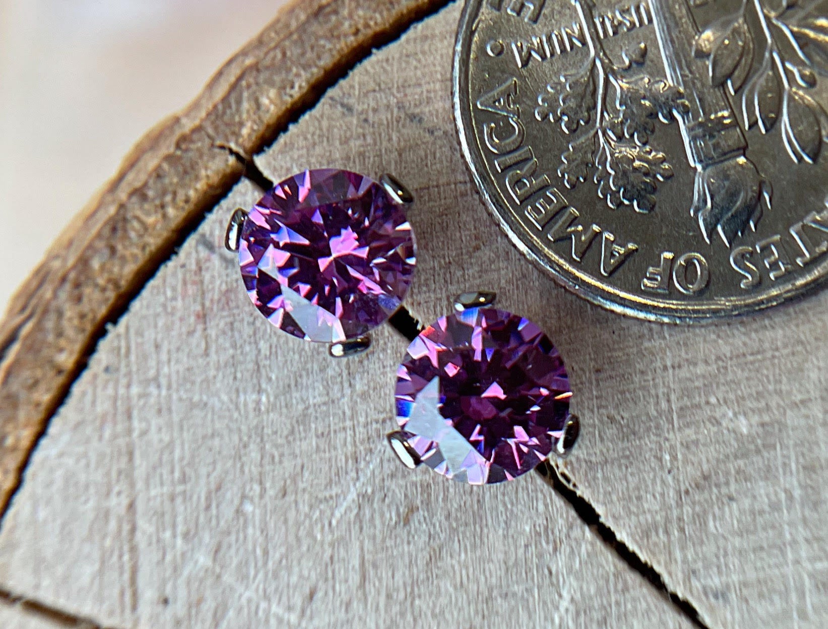 Prong Brilliant Cut 6mm CZ Threaded End