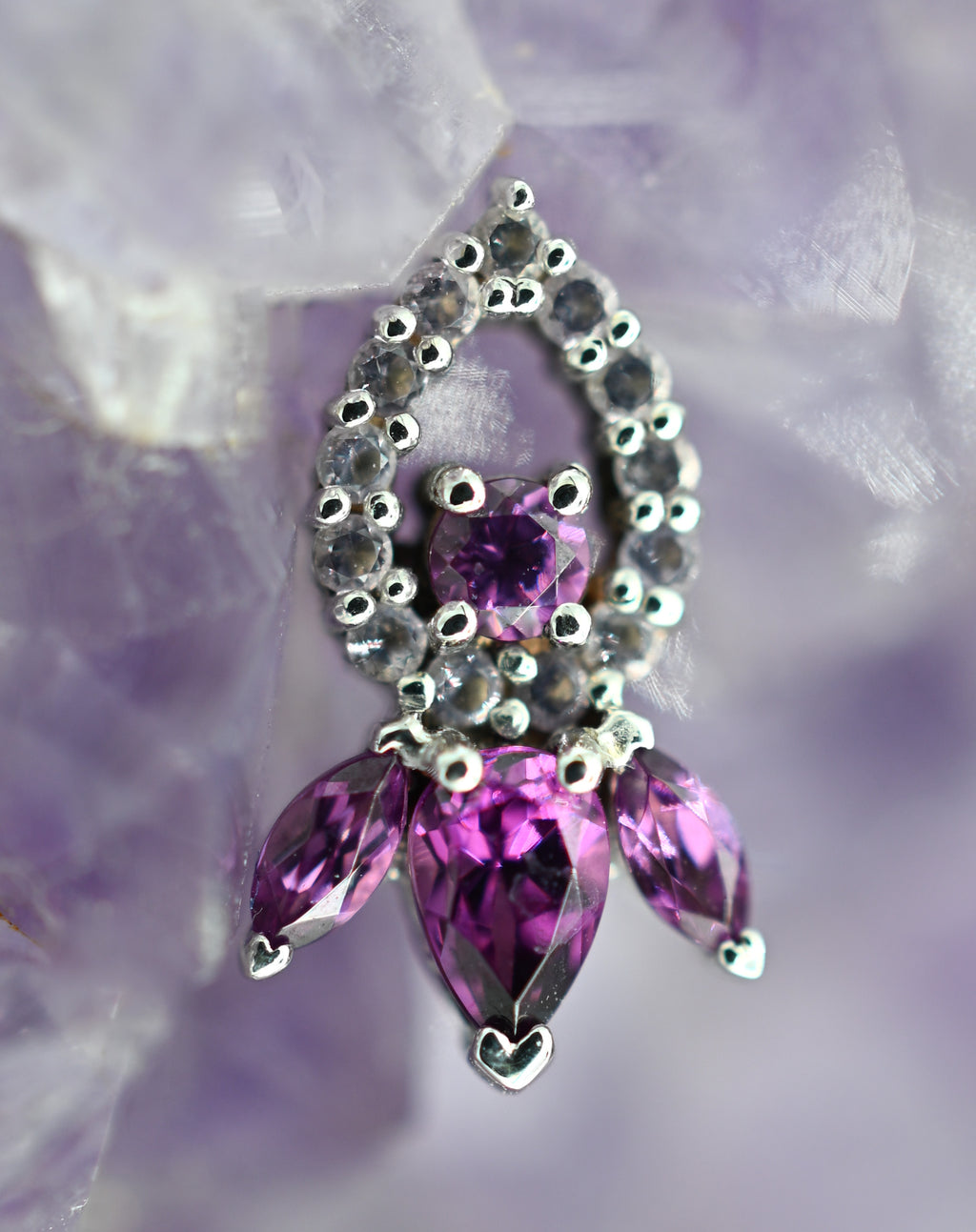 Larissa (Rhodolite + Amethyst) by BVLA