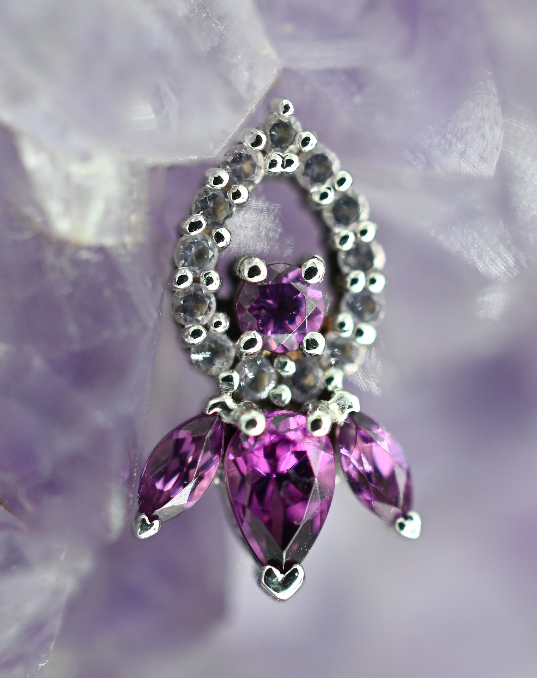 Larissa (Rhodolite + Amethyst) by BVLA