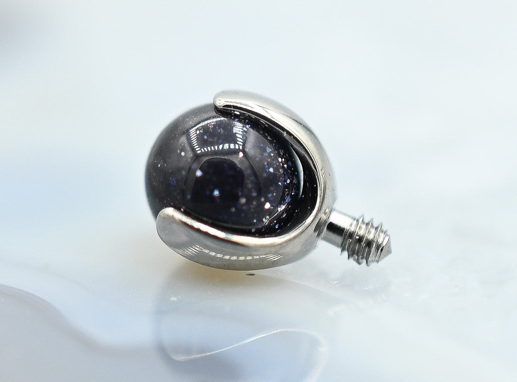 14g 3-Prong Natural Stones for Nipple Barbells (ALL COLORS) by People's Jewelry