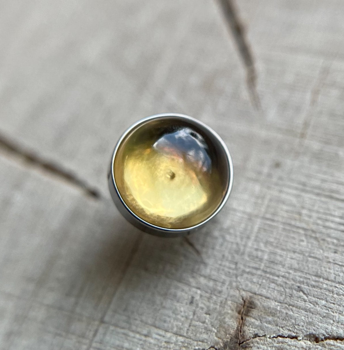 Threadless Genuine Citrine Cabochon by People's Jewelry