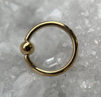 16g 14k Gold Captive Bead Ring by Body Gems