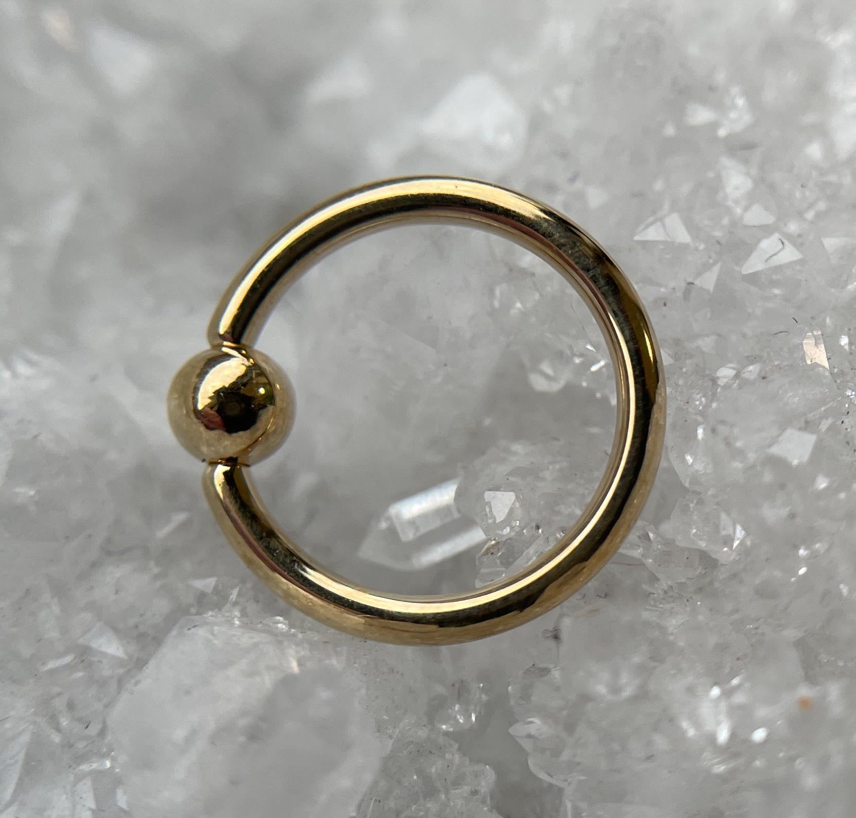 16g 14k Gold Captive Bead Ring by Body Gems