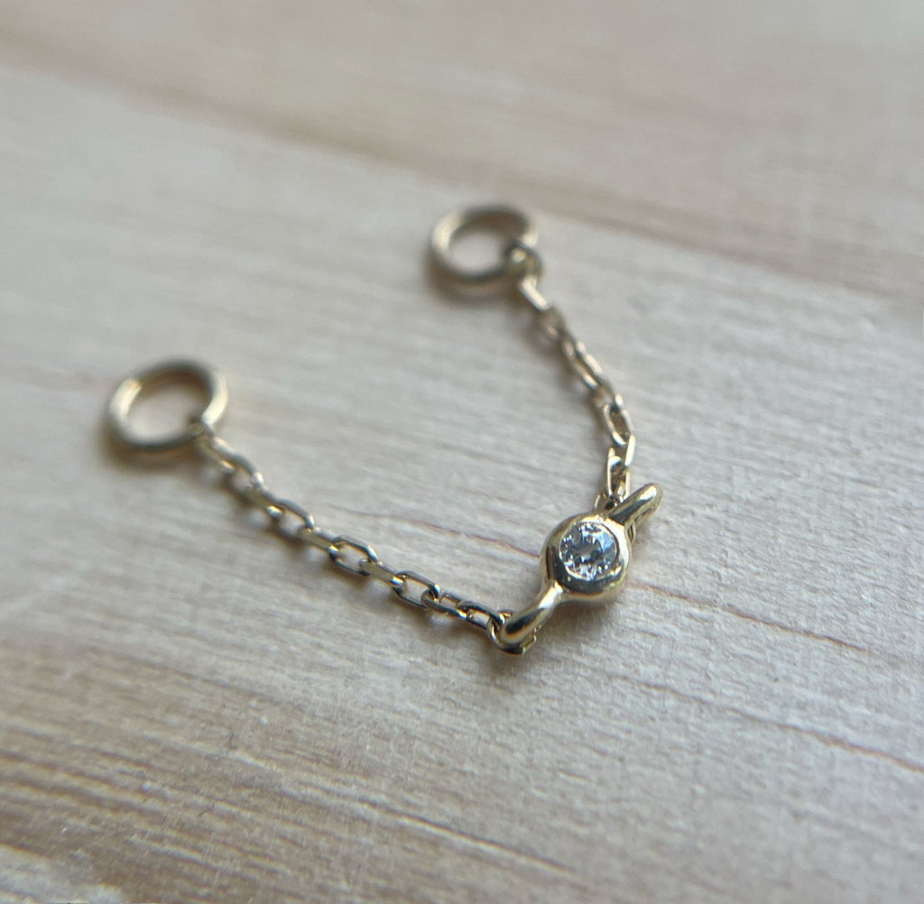 Round Center CZ Chain 20mm by Buddha Jewelry