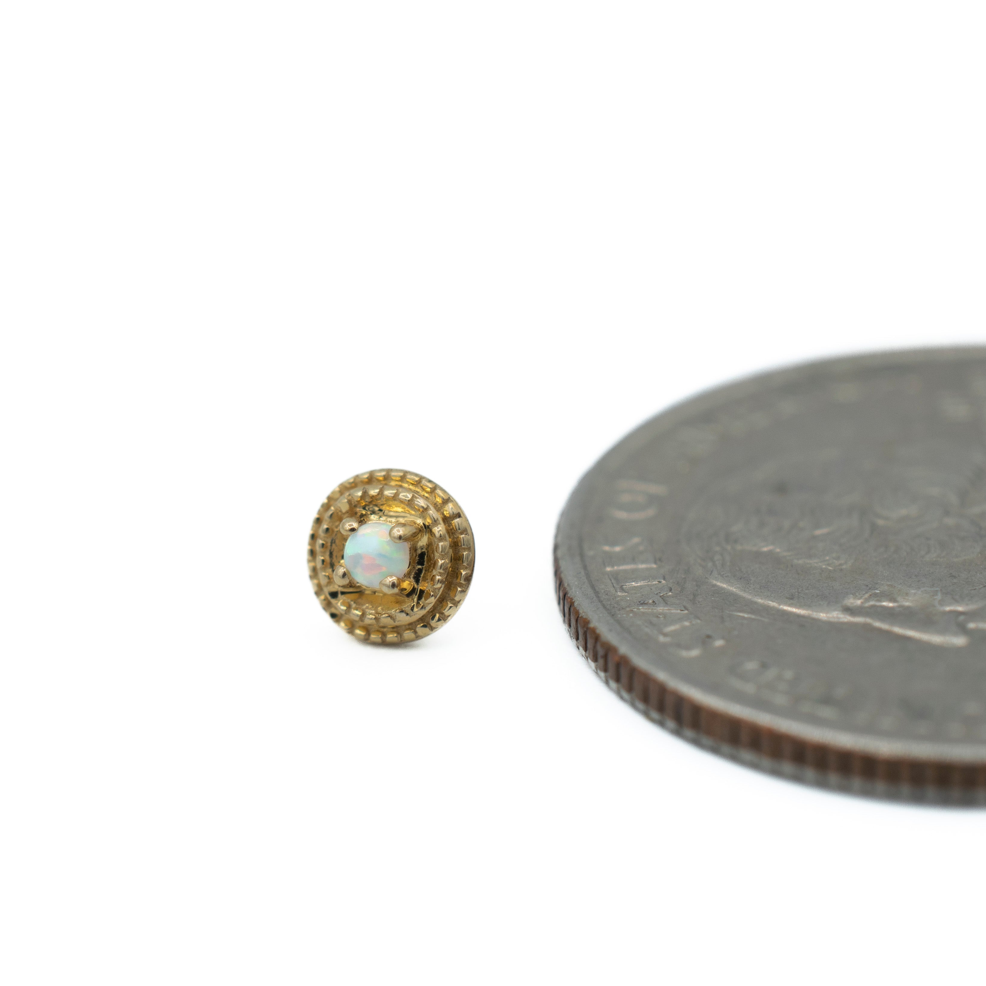 Round Double Milgrain with Opal by Junipurr