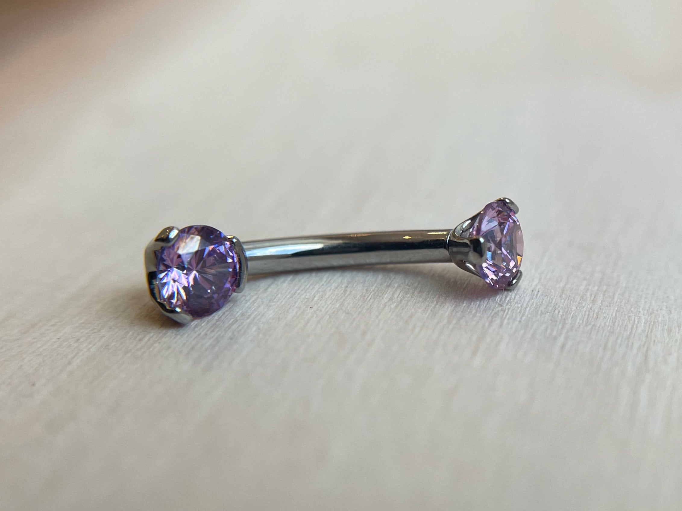 Prong-Set "Small Bottom" Navel Curve Round-Cut by Industrial Strength (4mm/4mm)