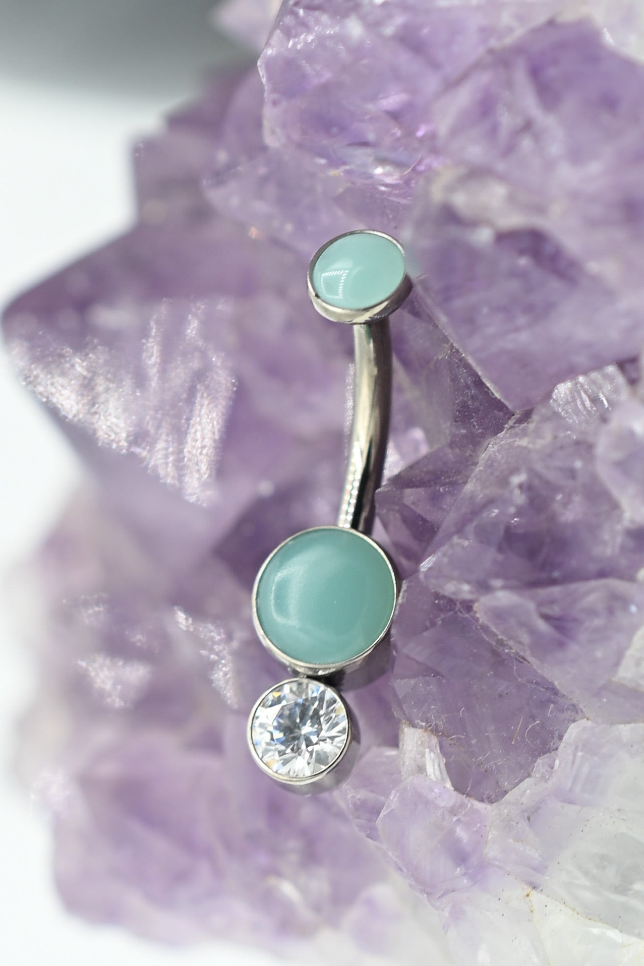 (1-N) Natural Stone Navel Curve Double Bottom Gem by LeRoi