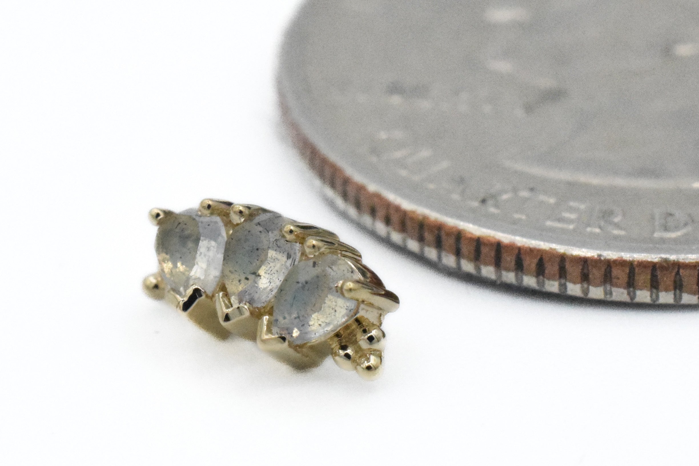 Tiny 3-Gem Pear Panaraya with Labradorite by BVLA