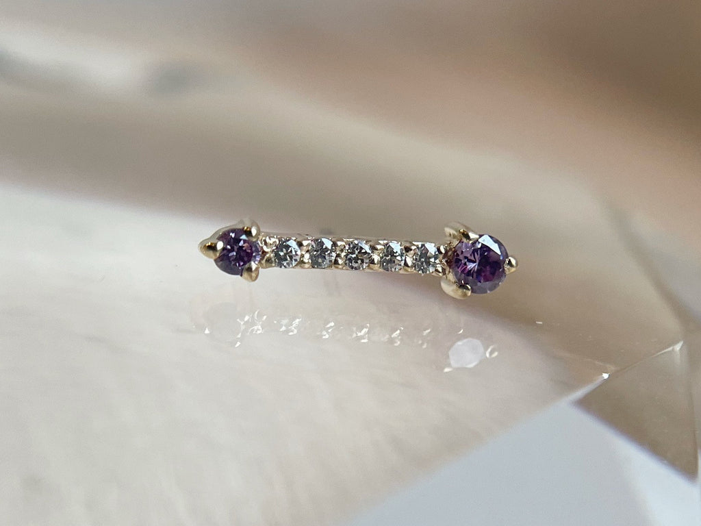 Hannah (Amethyst CZ) by Mushroom Body Jewelry