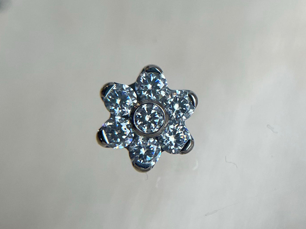 14g Threaded Flower (2mm Gems) by Industrial Strength