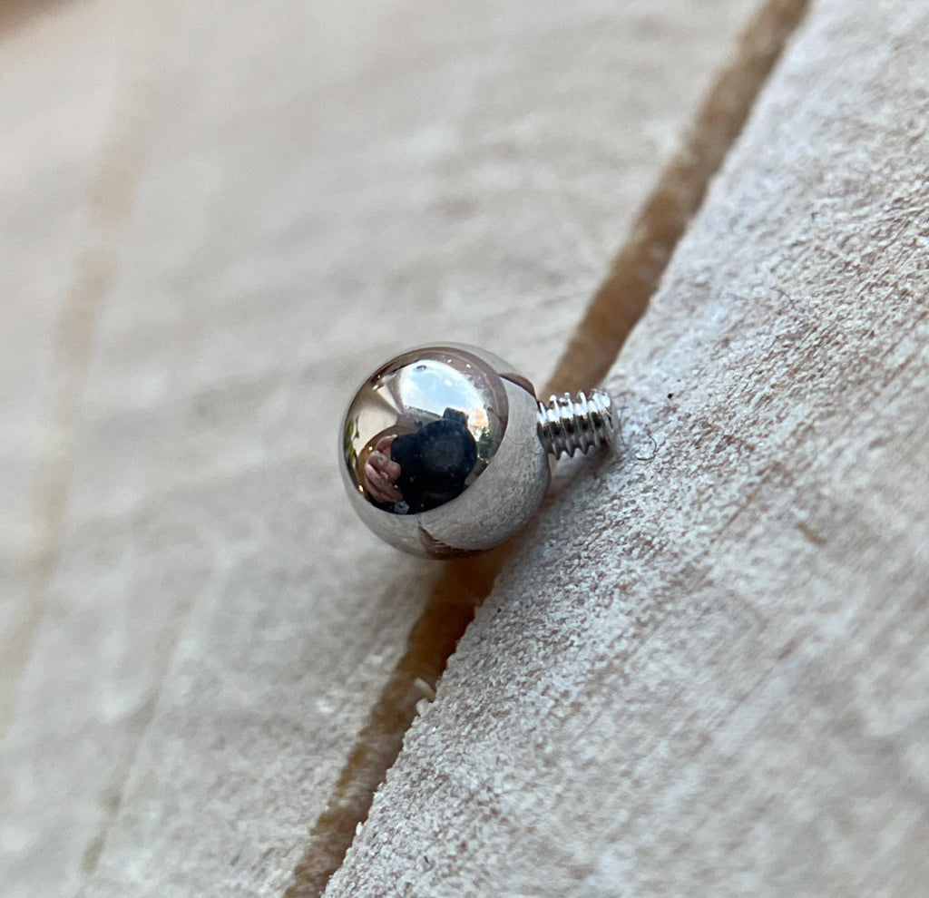 14k Solid Gold Threaded Bead by Body Gems