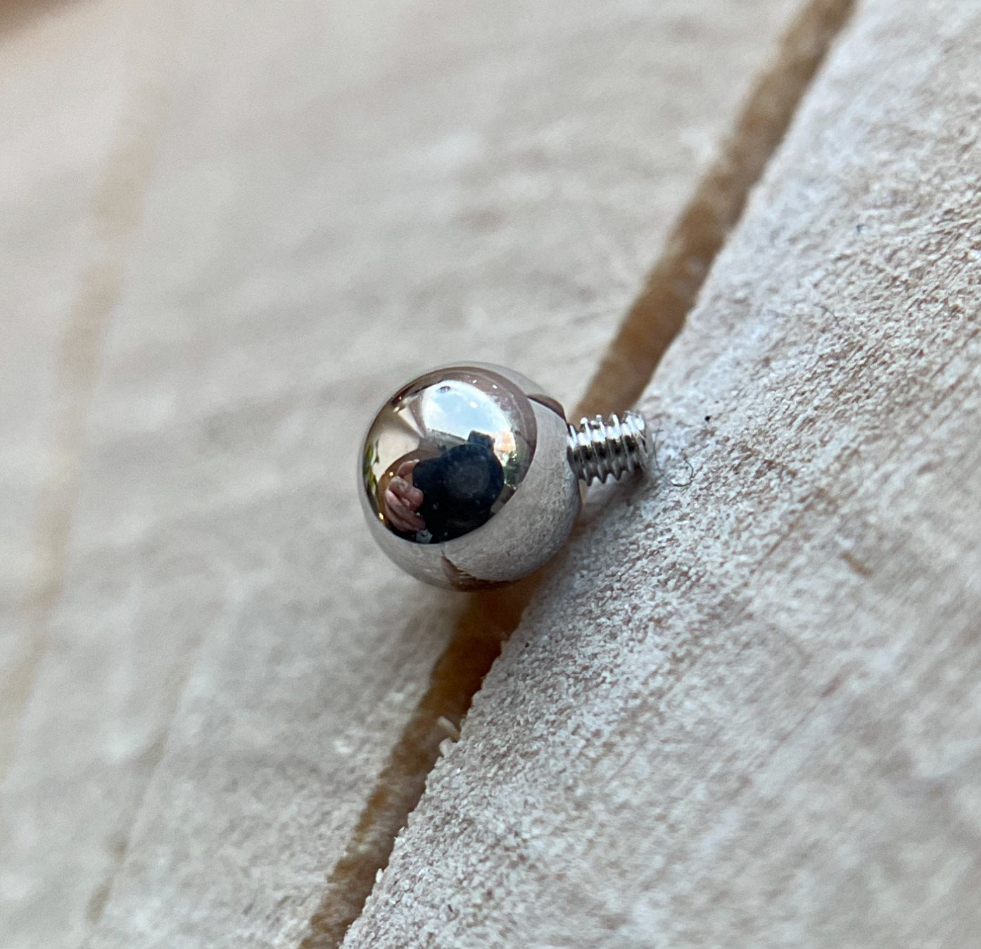 14k Solid Gold Threaded Bead by Body Gems