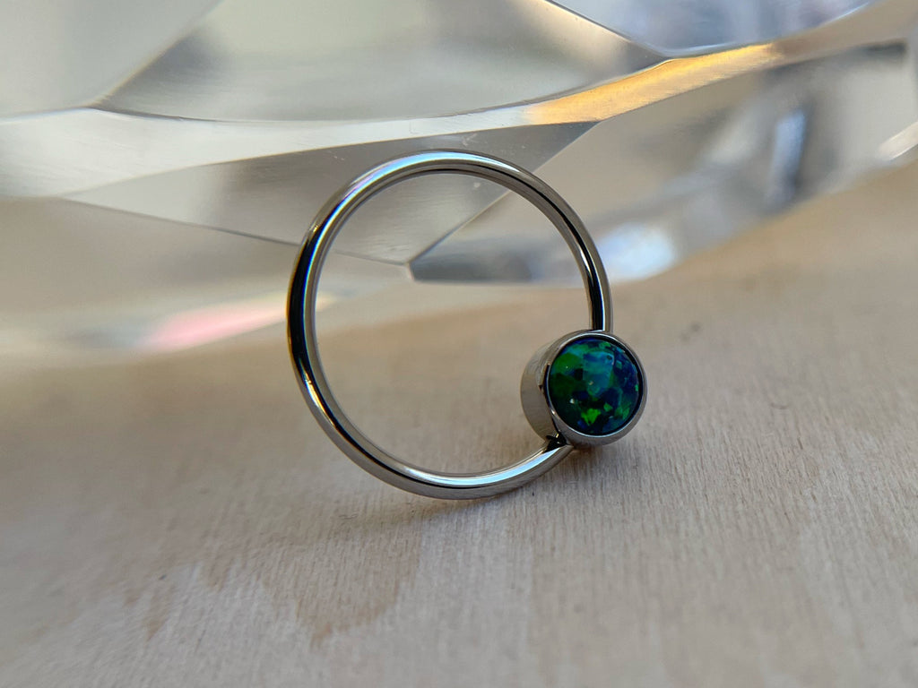 Titanium Captive Gem Beads (CZ, Opal & Natural Stone)