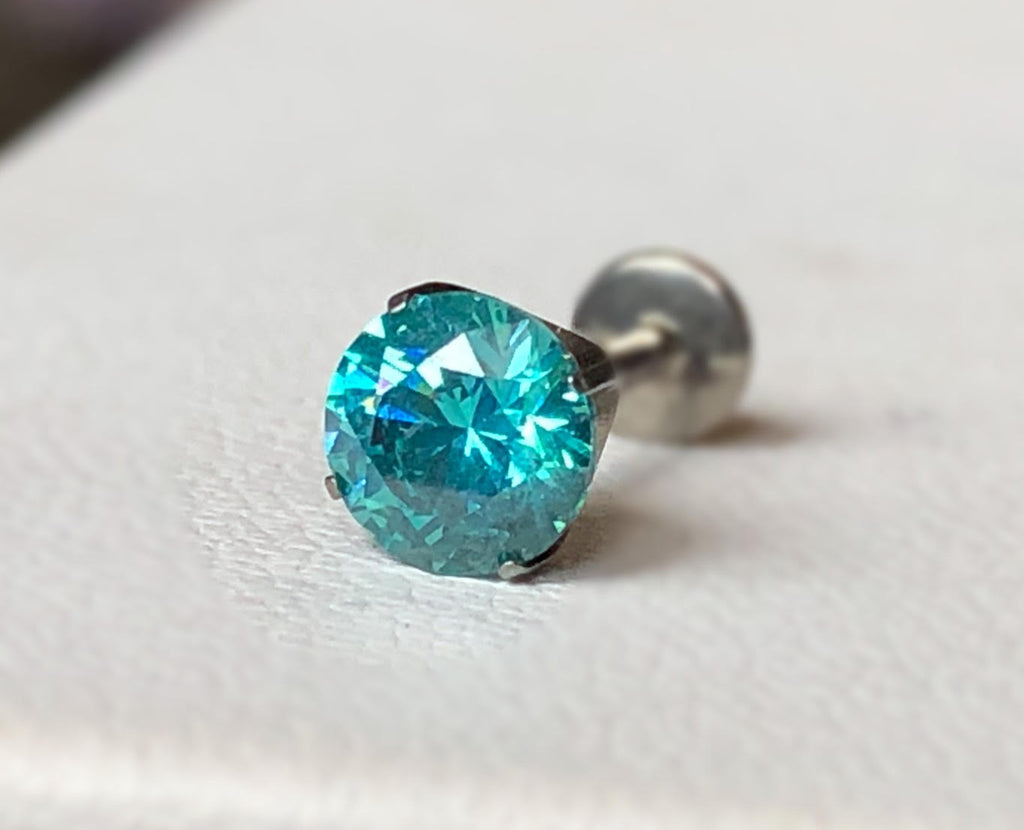 Mint Green CZ Prong by NeoMetal