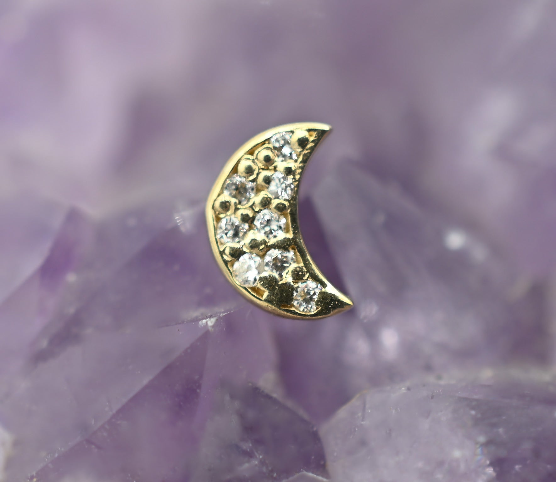5mm Pave Moon Diamond End by Kiwi Diamond