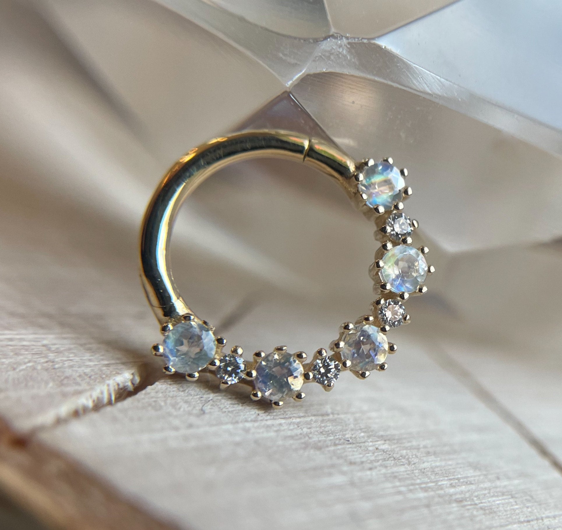 Ariana - Rainbow Moonstone Clicker - By Buddha