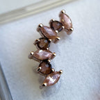 Sara Marquise and Round Fan with Oregon Sunstone and Smokey Quartz by BVLA