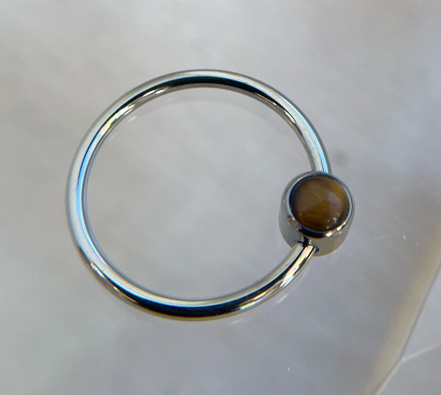 Titanium Captive Gem Beads (CZ, Opal & Natural Stone)