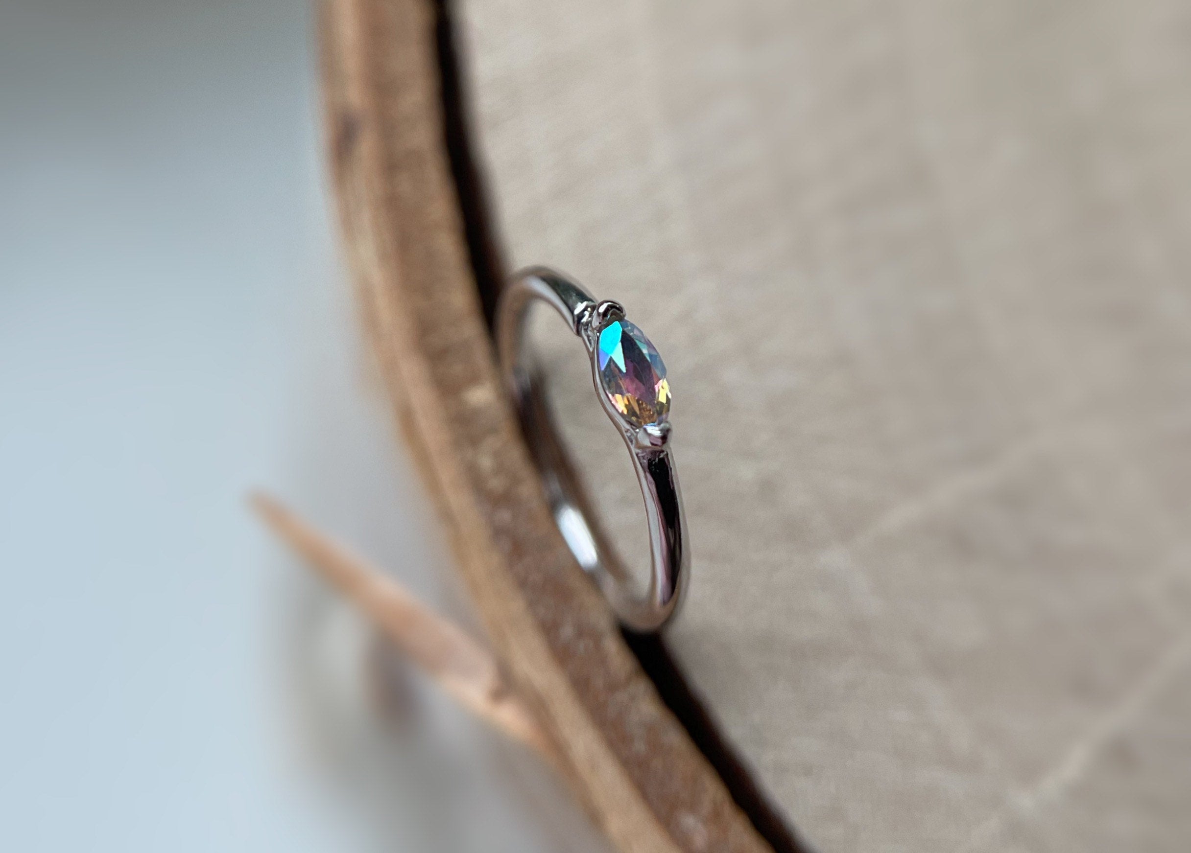 Zuri Mercury Mist Seam Ring by Buddha Jewelry