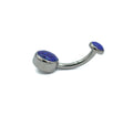 Bezel-Set Opal Cabochon Navel Curve by (6mm Bottom/4mm Top) Industrial Strength (ALL COLORS)