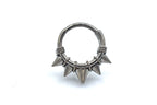 5-Spike Hinged Ring With Banding by Zadamer