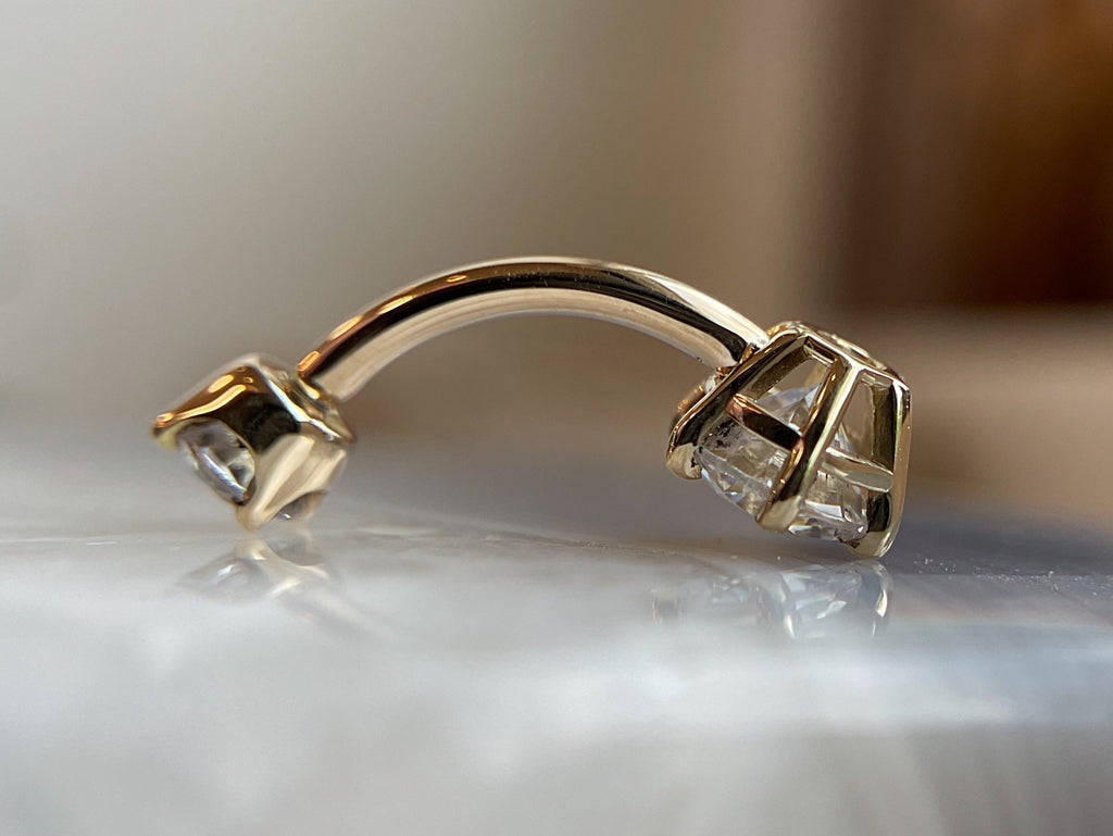 6-Prong Gold Navel Curve by LeRoi Fine Jewelry