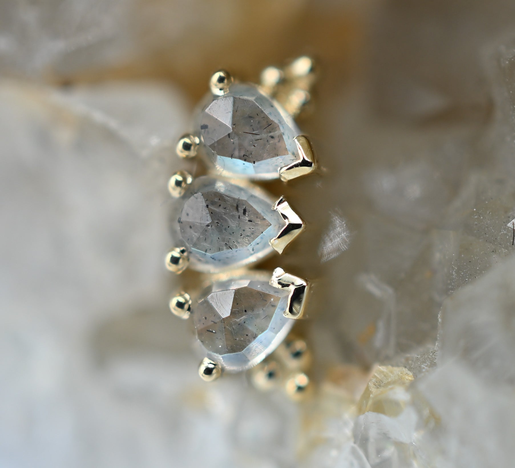 Tiny 3-Gem Pear Panaraya with Labradorite by BVLA