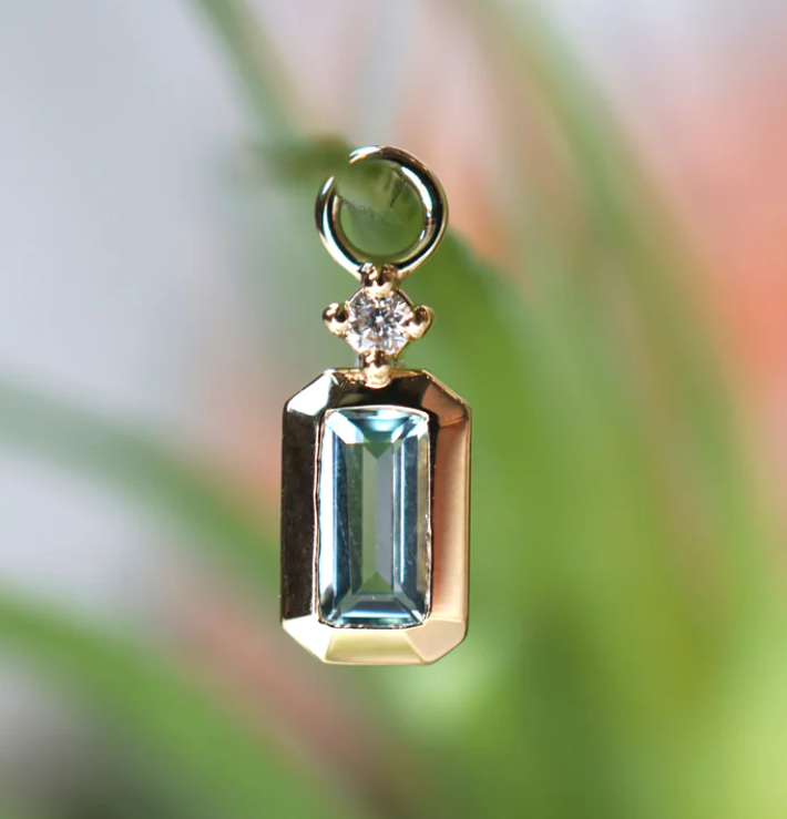 Chloe Charm Sky Blue Topaz & Diamond by Modern Mood