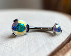 Prong-Set Round Faceted Gem Navel Curve by Industrial Strength (ALL COLORS)