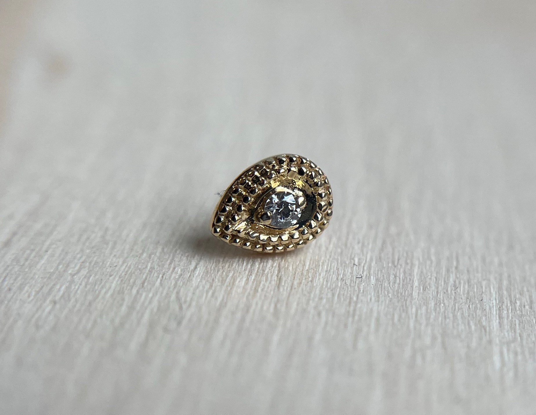 Pear CZ Double Milgrain by Junipurr