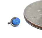 14g 3-Prong Opal Nipple Barbell Ends by People's Jewelry (ALL COLORS)