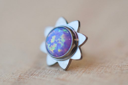 Titanium Sun Cabochon Ends by NeoMetal