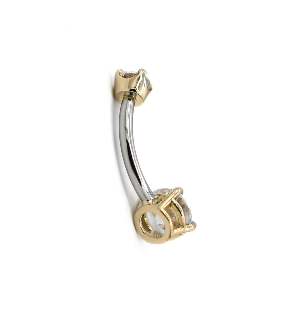 4 Prong Round Hybrid Fancy Navel Curve by LeRoi
