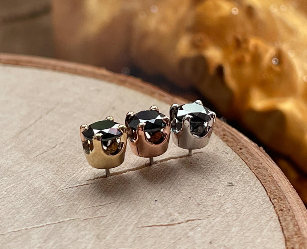 Gold Prong-Set CZ by Body Gems