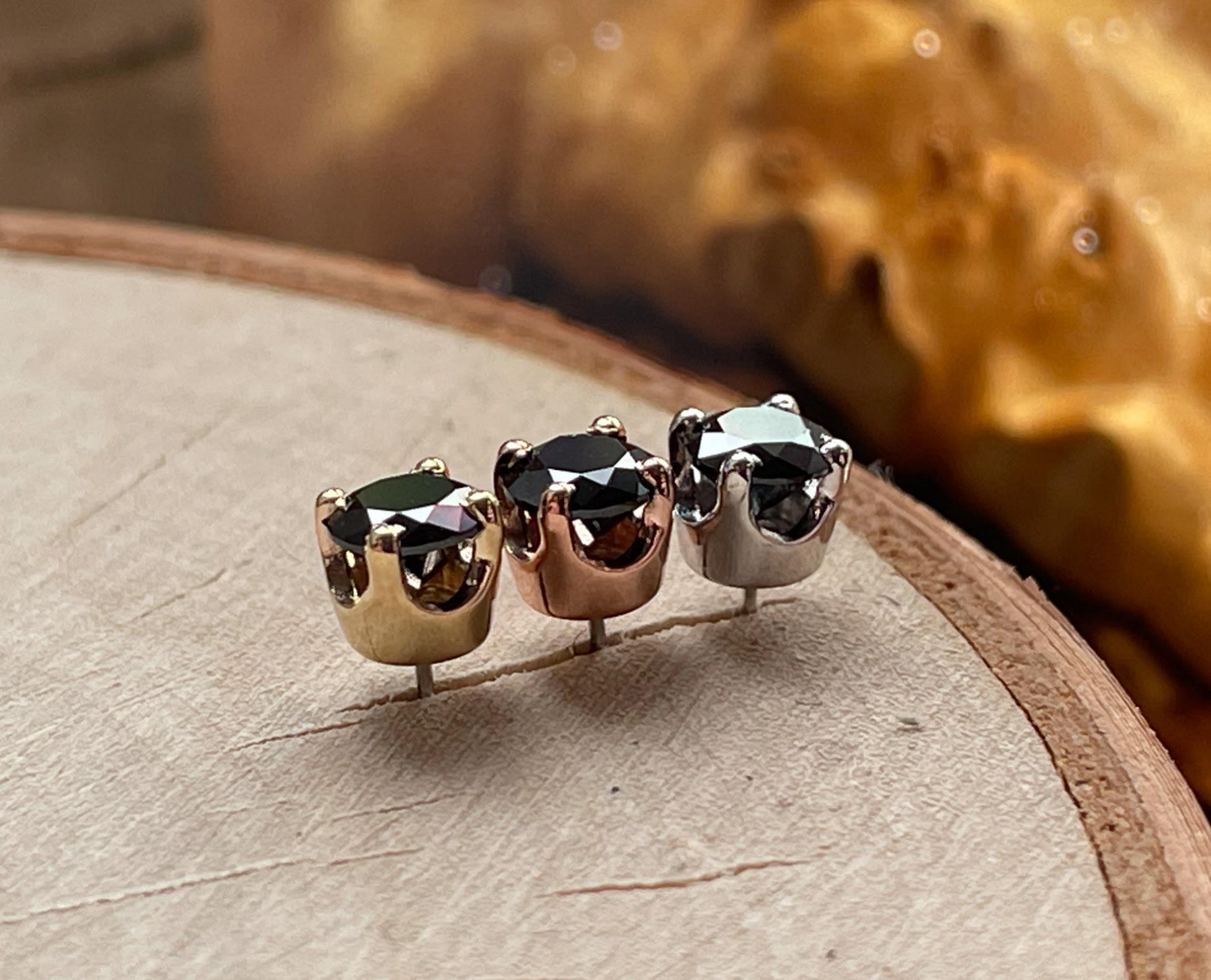 Gold Prong-Set CZ by Body Gems