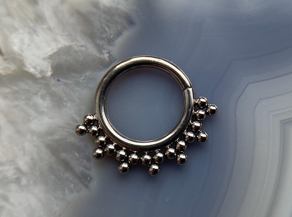 Tri-bead Haute Couture Beaded Seam Ring by LeRoi