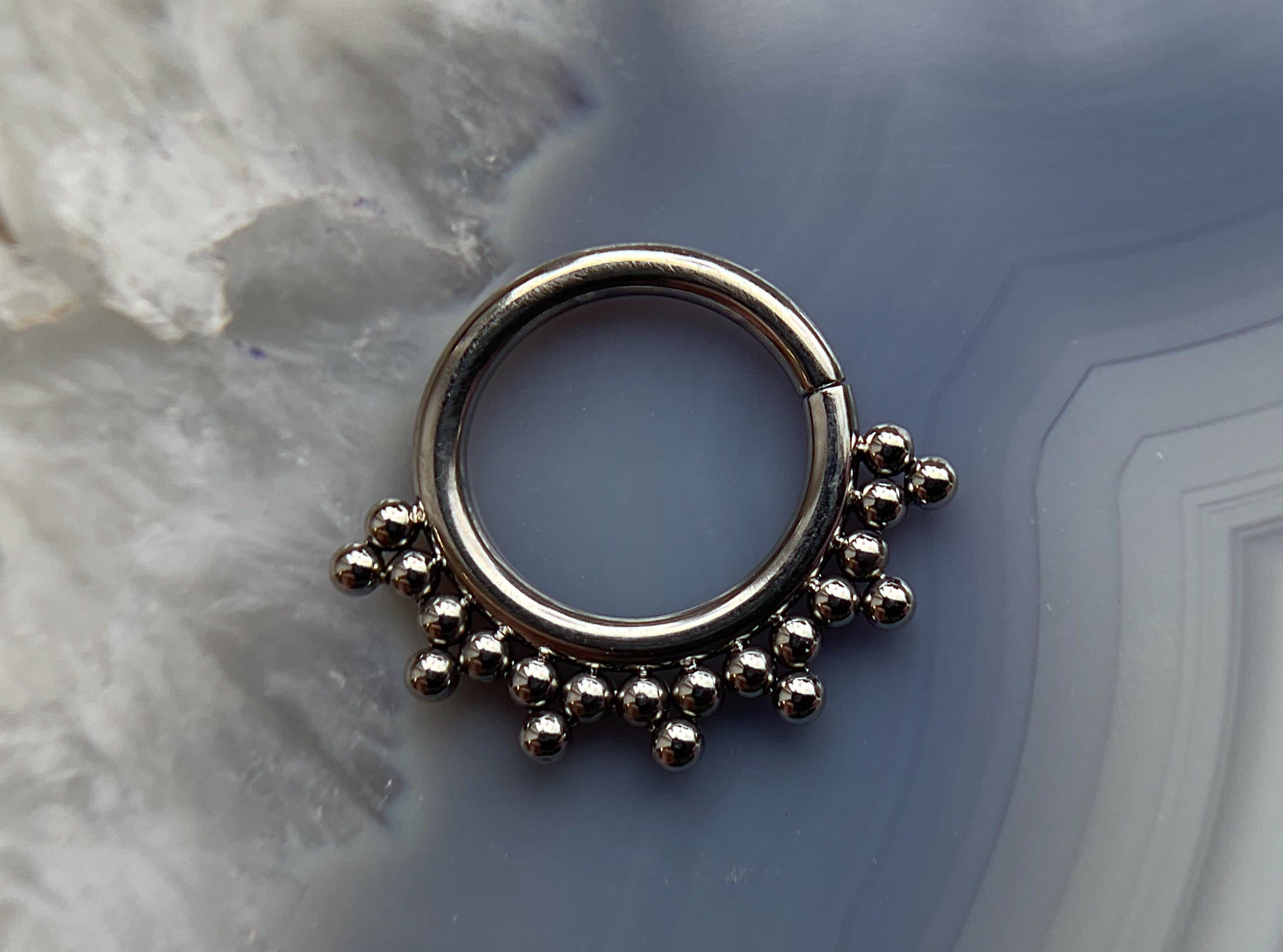 Tri-bead Haute Couture Beaded Seam Ring by LeRoi