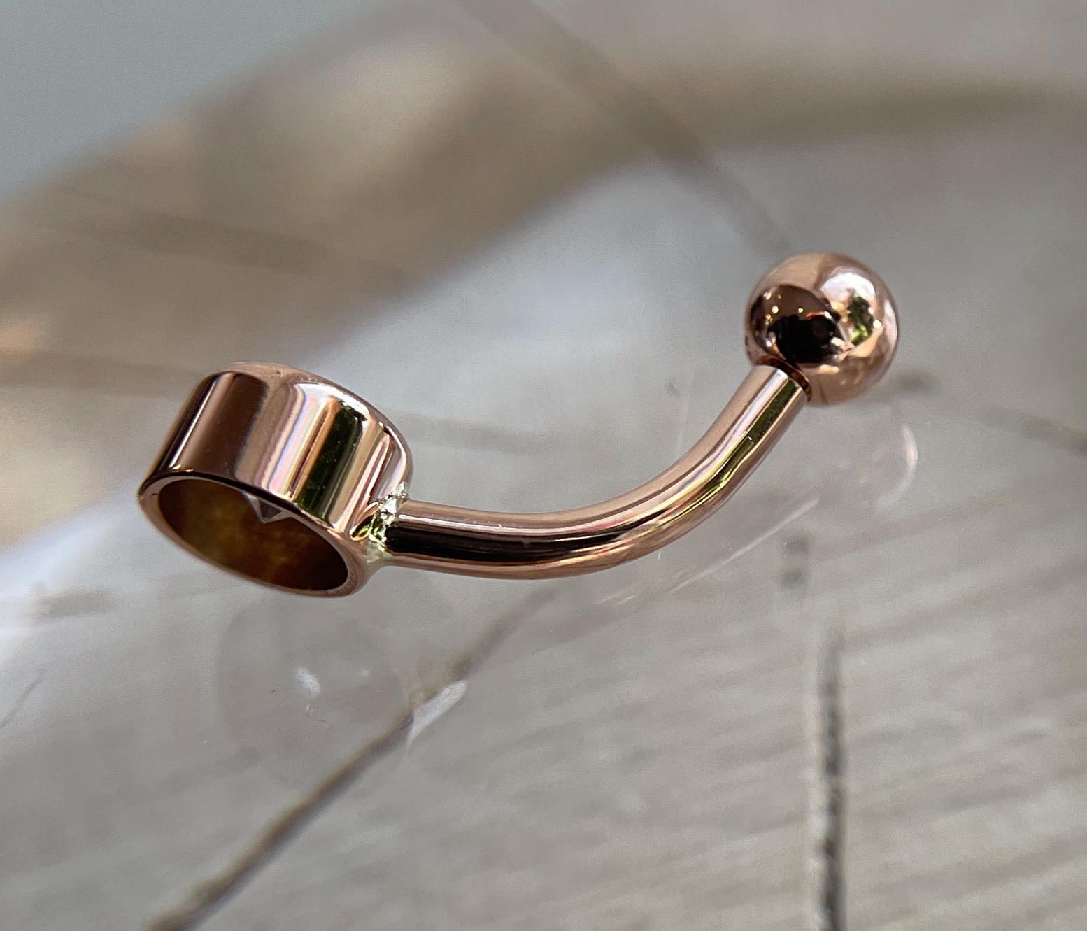 Gold Bezel CZ Navel Curve by Body Gems