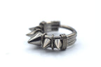 5-Spike Hinged Ring With Banding by Zadamer