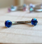 Prong-Set "Small Bottom" Navel Curve Round-Cut by Industrial Strength (4mm/4mm)