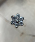 14g Threaded Flower (2mm Gems) by Industrial Strength